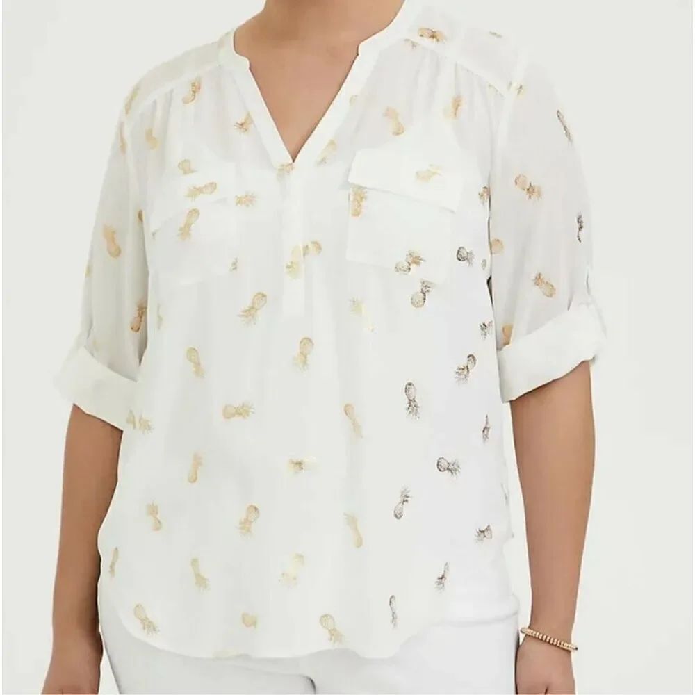 Torrid NWT Harper 3/4 Sleeve Pullover Blouse Sz 4X